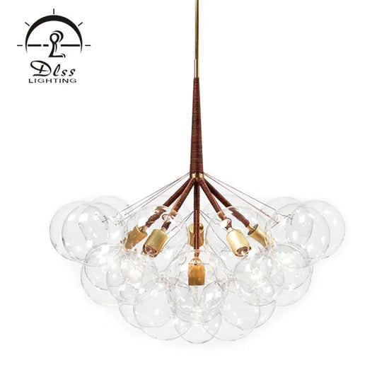 DLSS Lighting Globe Bubble Glass Chandelier Lamp for Hotel Restaurant with E27