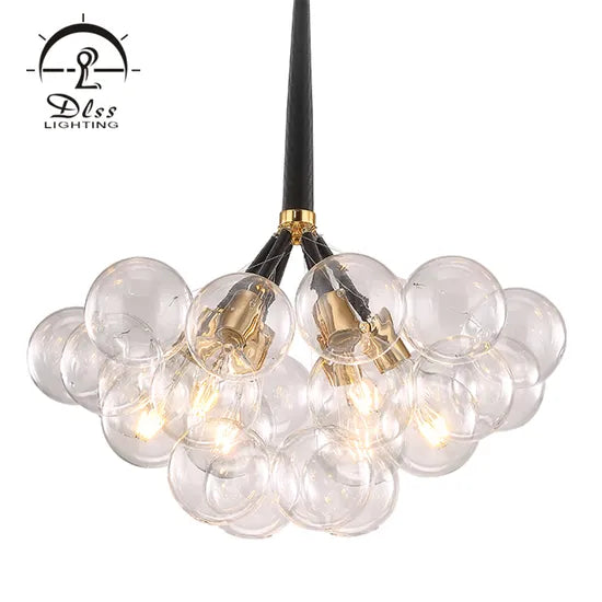 DLSS Lighting Globe Bubble Glass Chandelier Lamp for Hotel Restaurant with E27