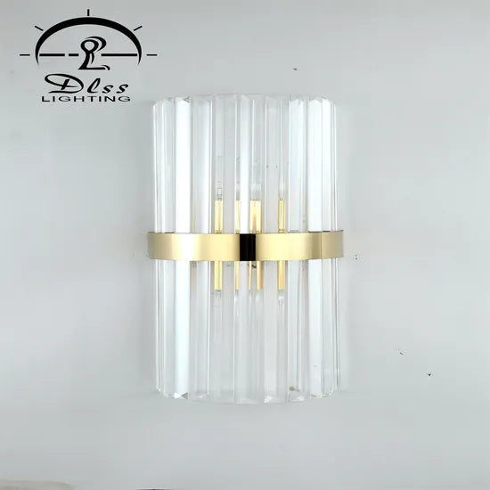 DLSS Lighting Co., Ltd. Golden Luxury European Hotel Living Room Light Crystal Glass Wall Lamp
