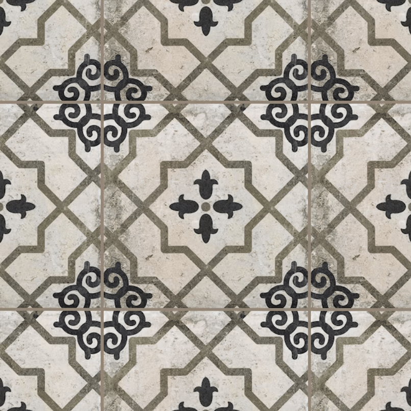 Griffin 8-in x 8-in Matte Porcelain Encaustic Floor and Wall Tile