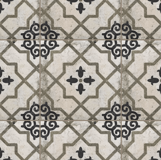 Griffin 8-in x 8-in Matte Porcelain Encaustic Floor and Wall Tile