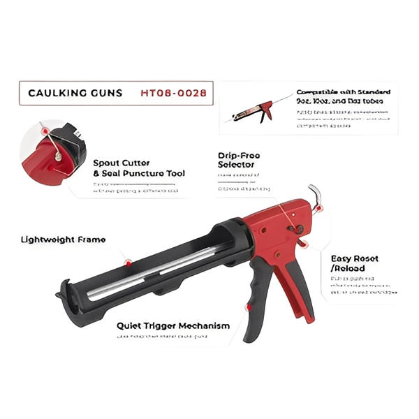 Intertool Caulking Gun - Drip to Drip-FreeSwitch, Puncture Needle & Cradle Handle image 2