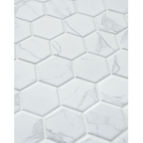 Hex Carrara Snow White Porcelain Mosaic Wall and Floor Tile - 2 in.