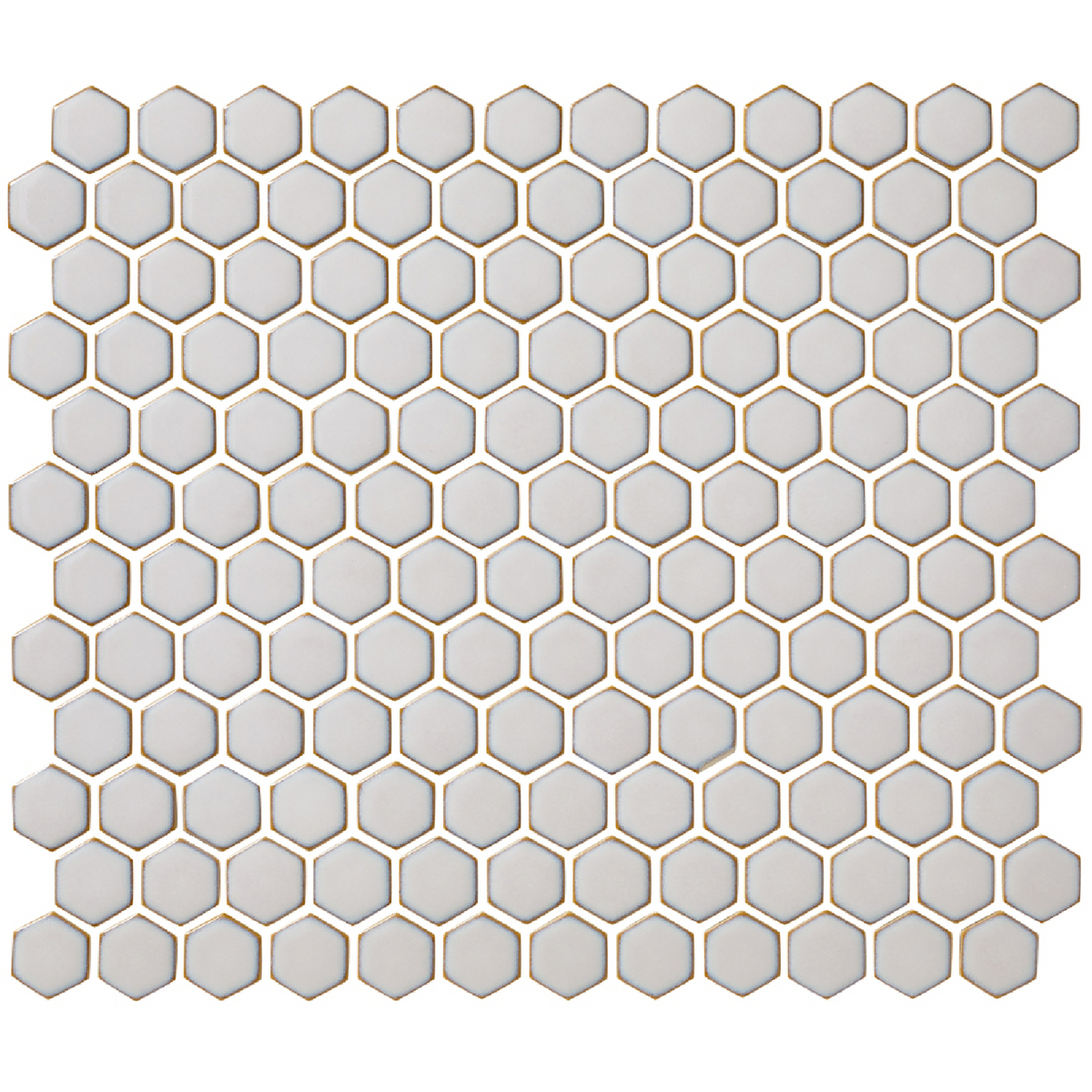 Hex Gloss Moss Porcelain Mosaic Wall and Floor Tile - 1 in.