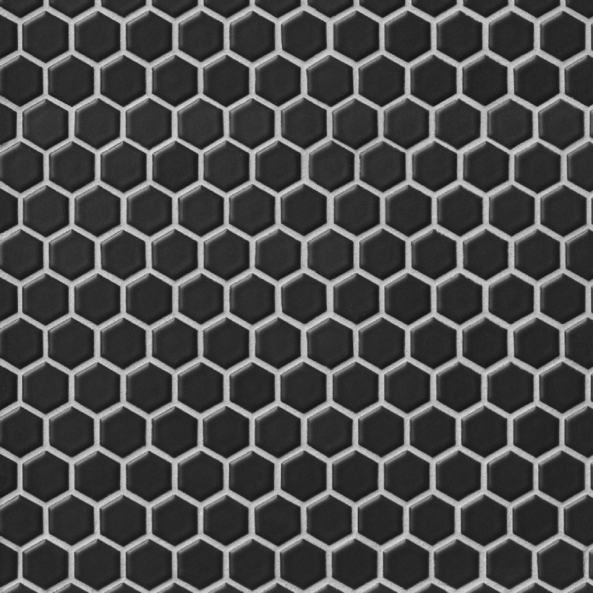 Hex Matte Black Porcelain Mosaic Wall and Floor Tile - 1 x 1 in.