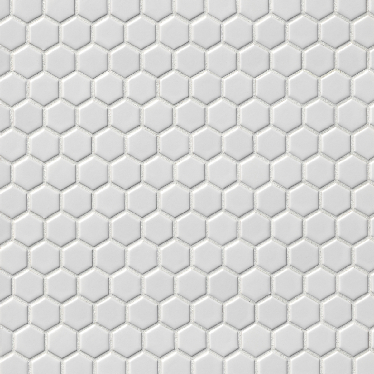 Hex Matte White Porcelain Mosaic Wall and Floor Tile - 1 x 1 in.