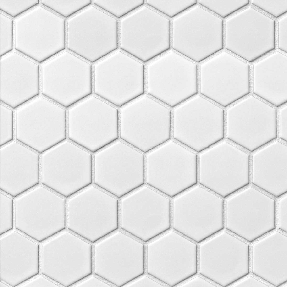 Hex Matte White Porcelain Mosaic Wall and Floor Tile - 2 x 2 in.