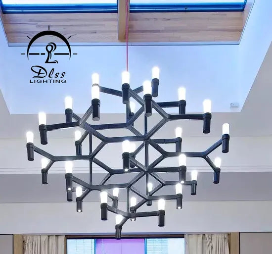 DLSS Lighting High Quality Metal Glass Material LED Decorative Pendant Light Chandelier