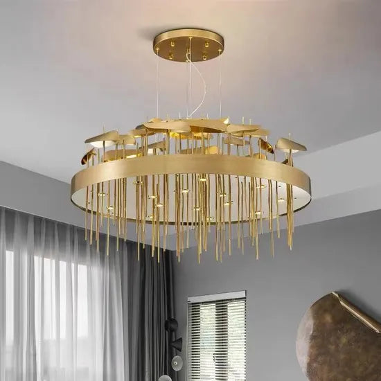 DLSS Lighting Co.,Ltd Home Gold LED Long Italy Indoor Bar Chandelier