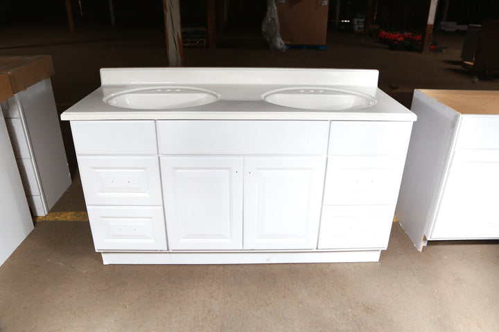 Project Source 60-in White Bathroom Vanity Cabinet (Base Only)