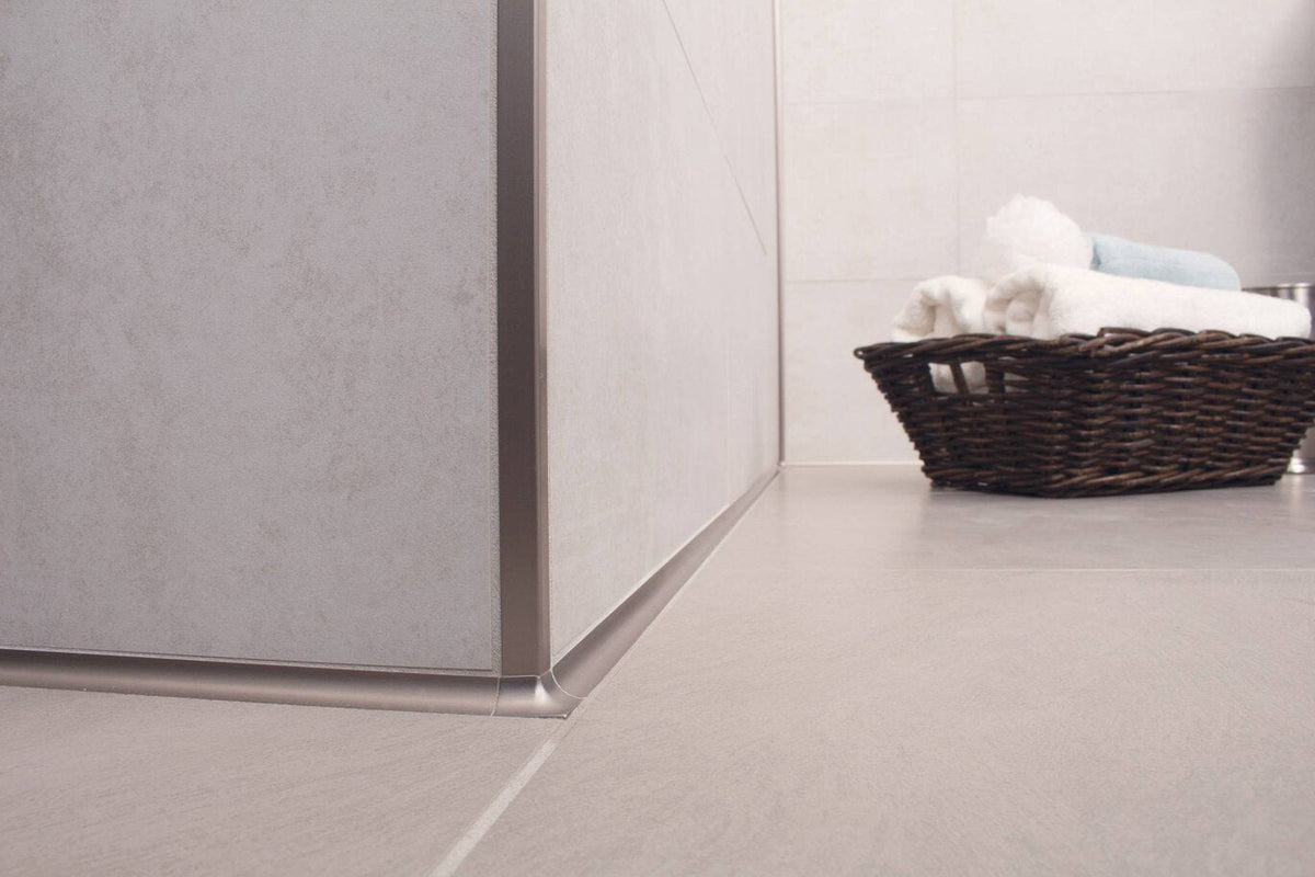 Schluter Systems DILEX-AHK 0.5-in W x 98.5-in L Light Anthracite Textured Color-Coated Aluminum Tile Edge Trim