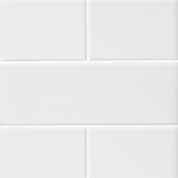 Imperial Bianco Gloss Ceramic Subway Wall Tile - 4 x 12 in.