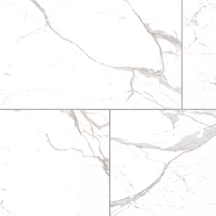 Prestige White 24" x 48" Marble-Look Porcelain Floor & Wall Tile, 15.50 sq. ft. per Case