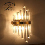 DLSS Lighting Indoor Contemporary Decoration Design Lights Fixtures Hotel Bedroom Staircase Lamp Brass Modern Crystal Wall Light