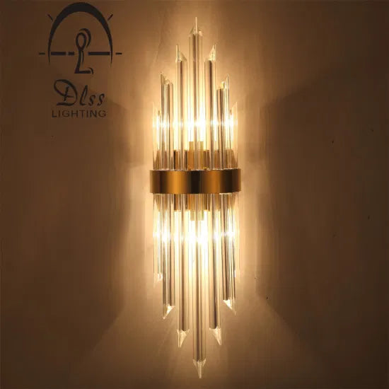 DLSS Lighting Indoor Contemporary Decoration Design Lights Fixtures Hotel Bedroom Staircase Lamp Brass Modern Crystal Wall Light