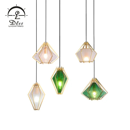 DLSS Lighting Co., Ltd. Indoor Room Glam Green Glass Pendant Light