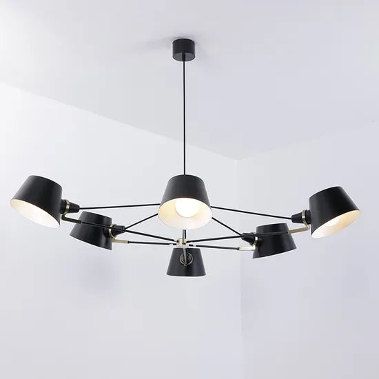 DLSSlighting Industrial Style Lighting Iron Chandelier Hotel Home Interior Decoration LED Pendant Lamp