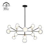 DLSS Lighting Iron Glass Fashion LED Pendant Lamp Modern Ceiling Light Chandelier