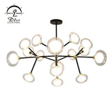 DLSS Lighting Iron Glass Fashion LED Pendant Lamp Modern Ceiling Light Chandelier
