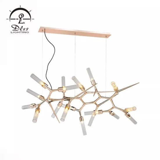 DLSSlighting Irregular Design Luxury Modern Glass Indoor Dining Living Room Decoration G9 Chandelier