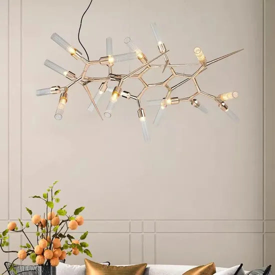 DLSSlighting Irregular Design Luxury Modern Glass Indoor Dining Living Room Decoration G9 Chandelier