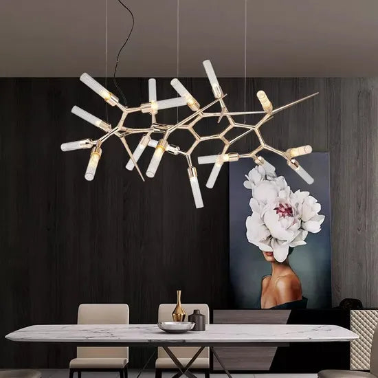DLSSlighting Irregular Design Luxury Modern Glass Indoor Dining Living Room Decoration G9 Chandelier