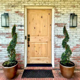 Krosswood Doors 32 in. x 96 in. Rustic Knotty Alder Arch Top Red Chestnut Stain Left-Hand Inswing Wood Single Prehung Front Door