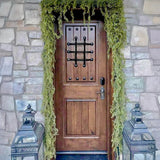 36 in. x 80 in. Mediterranean Knotty Alder Square Top Unfinished Single Left-Hand Inswing Prehung Front Door