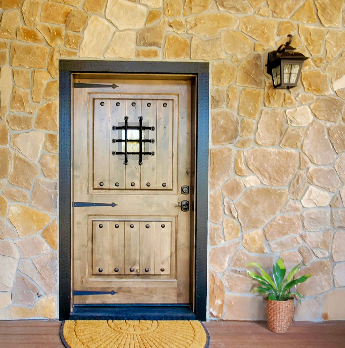 36 in. x 80 in. Mediterranean Knotty Alder Square Top Unfinished Single Left-Hand Inswing Prehung Front Door