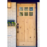 Krosswood Doors 36 in. x 80 in. Craftsman 2-Panel 6-Lite Clear Low-E Knotty Alder Unfinished Wood Front Door Slab