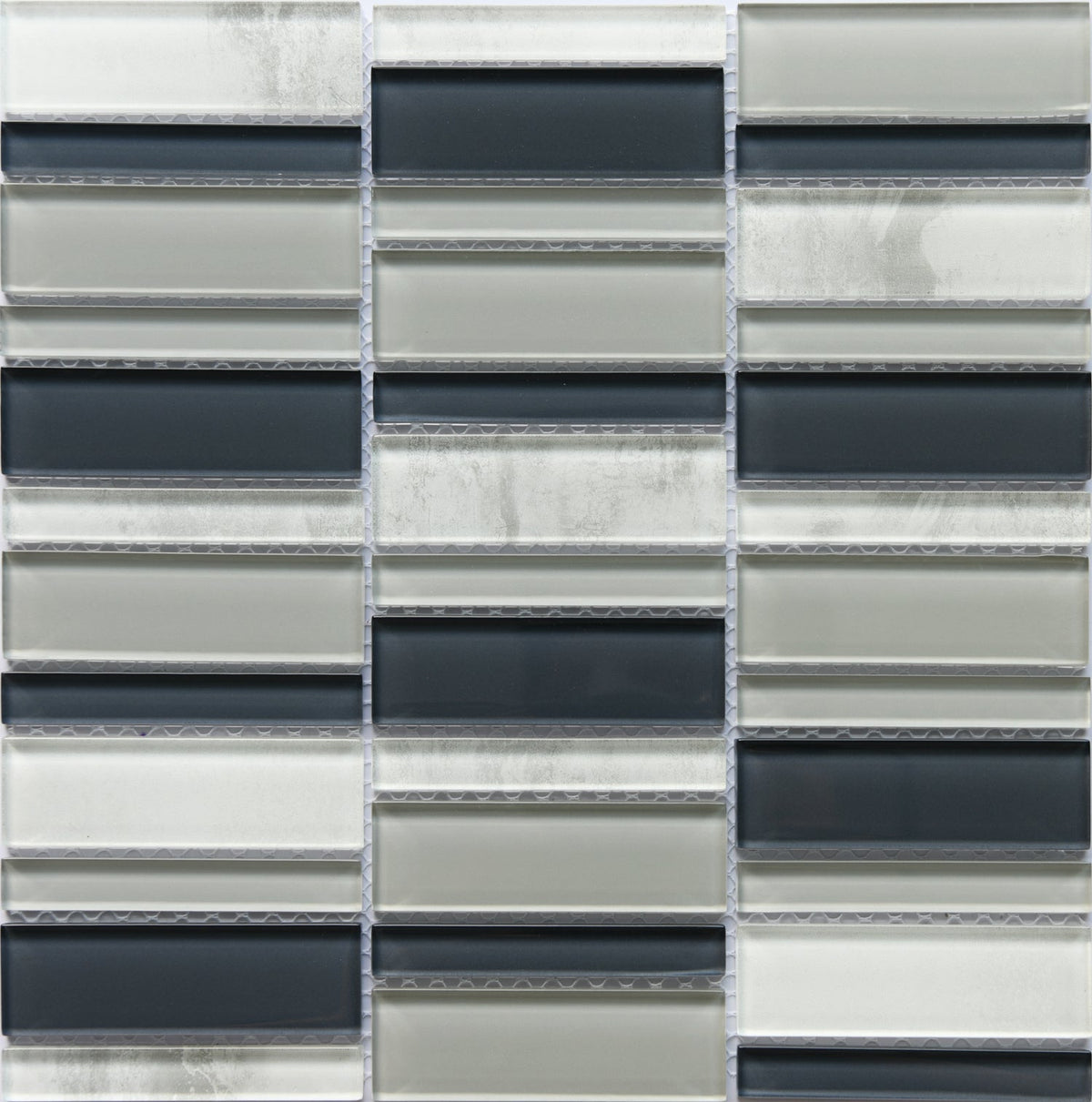 Emser La Vie White Glass Mosaic Border Tile, 14-Pack (12-in x 12-in Sheets)