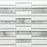 Emser La Vie 14-Pack Gray Glass Border Tile, 12 in. x 12 in. Mosaic