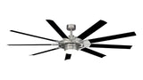 Fanimation Studio Collection Slinger v2 72-in Brushed Nickel LED Indoor/Outdoor Ceiling Fan with Remote, 9-Blade