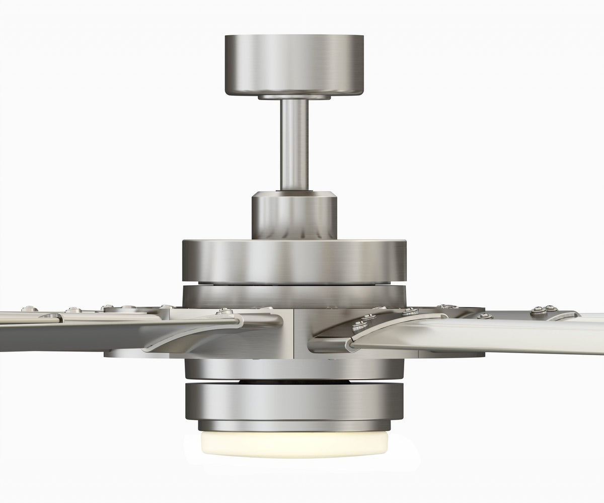 Fanimation Studio Collection Slinger v2 72-in Brushed Nickel LED Indoor/Outdoor Ceiling Fan with Remote (9-Blade)