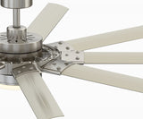 Fanimation Studio Collection Slinger v2 72-in Brushed Nickel LED Indoor/Outdoor Ceiling Fan with Remote, 9-Blade