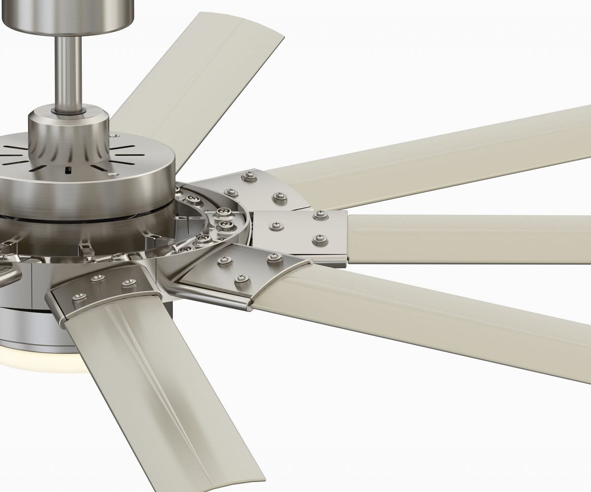 Fanimation Studio Collection Slinger v2 72-in Matte Black LED Indoor/Outdoor Ceiling Fan with Light Kit and Remote (9-Blade)
