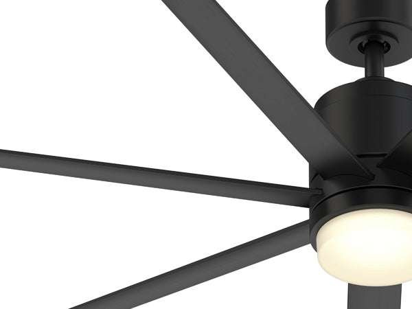 Fanimation Studio Collection Blitz 56-in Brushed Nickel LED Indoor/Outdoor Ceiling Fan with Remote (7-Blade)
