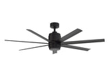 Fanimation Studio Collection Blitz 56-in Brushed Nickel LED Indoor/Outdoor Ceiling Fan with Light Kit and Remote, 7-Blade