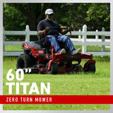 Toro TITAN 60 in. IronForged Deck, 24.5 HP Commercial V‑Twin Gas, Dual Hydrostatic Zero‑Turn Riding Mower