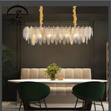 DLSS Lighting Leaf Shape Design Glass Pendant Lamp
