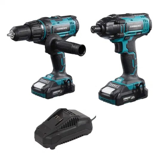 Liangye Battery Power Tool 20V 50nm Cordless Hammer Drill and Impact Driver Combo Sets