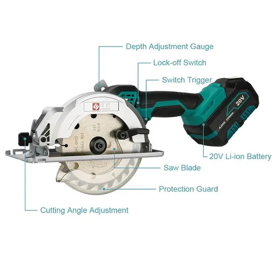 Liangye Battery Power Tools 18V Cordless Electric Mini Circular Saw Brushless