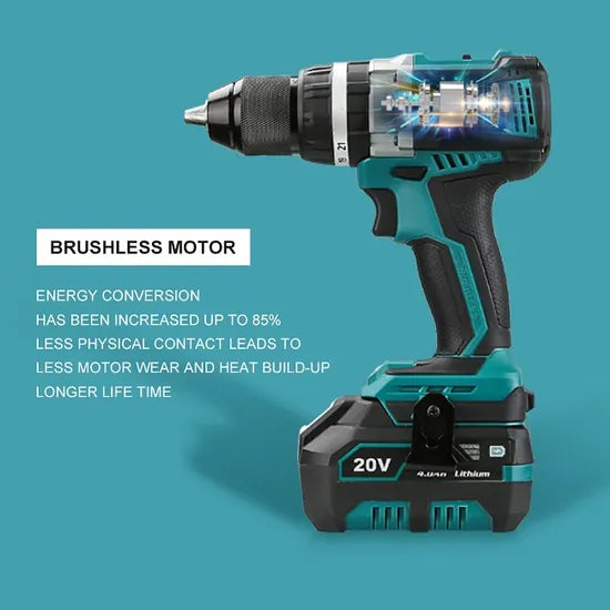 Liangye Factory 20V Rechargeable Cordless Battery Power Tools 55nm Brushless Hammer Drill