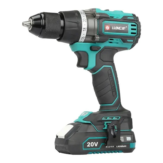 Liangye Factory Rechargeable Battery Operated Power Tools 18V Cordless Brushless Electric Drill