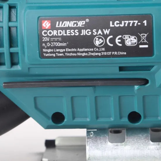 Liangye Power Jig Saw Tools 20V Cordless Battery Operated Electric Jigsaw for Cutting Wood