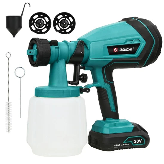 Liangye Rechargeable Battery Power Tools 18V Airless Portable HVLP Paint Spray Gun