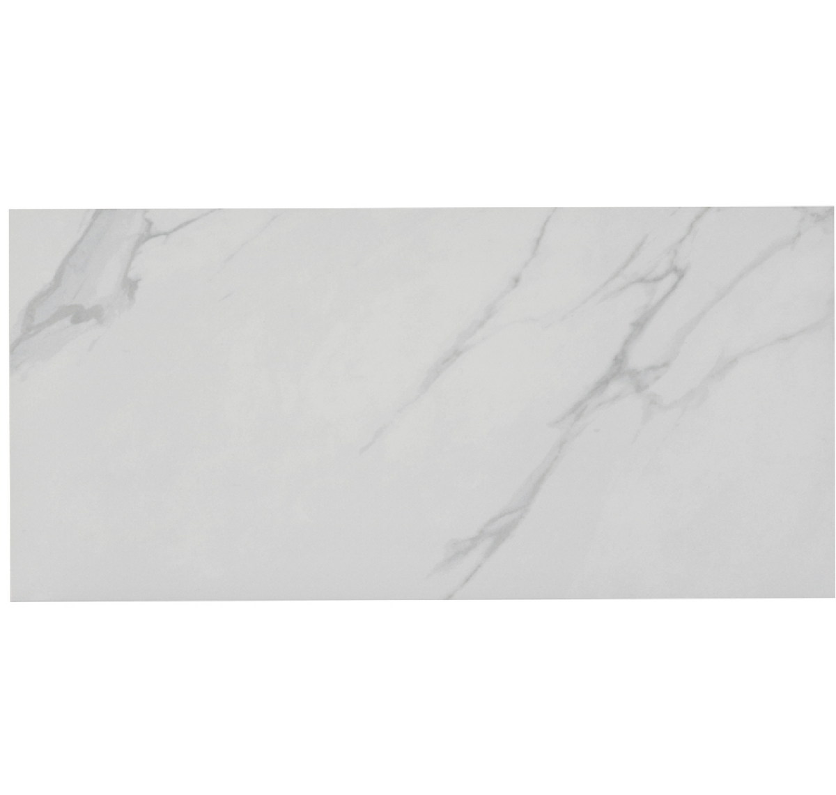 Lincoln White Polished Porcelain Wall and Floor Tile - 12 x 24 in.
