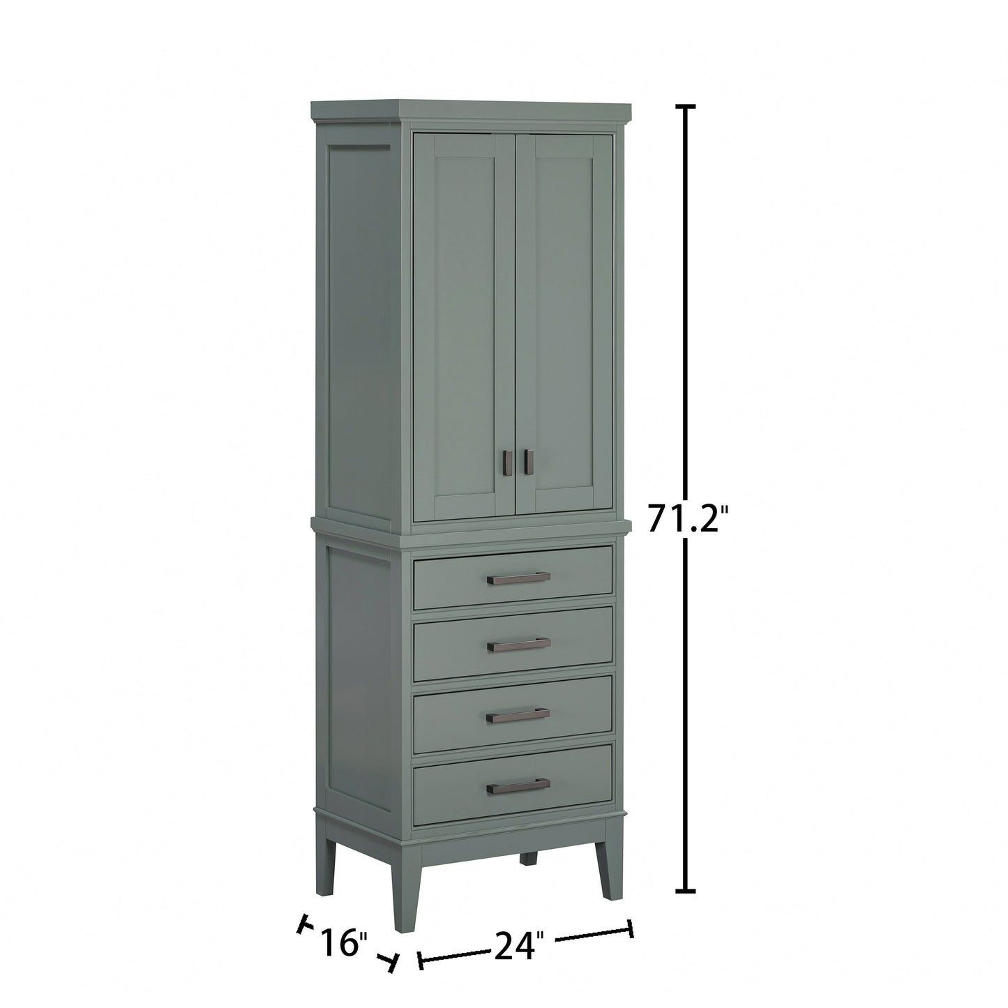 Avanity Madison 24 in. W x 16 in. D x 71.2 in. H White Bathroom Linen Cabinet