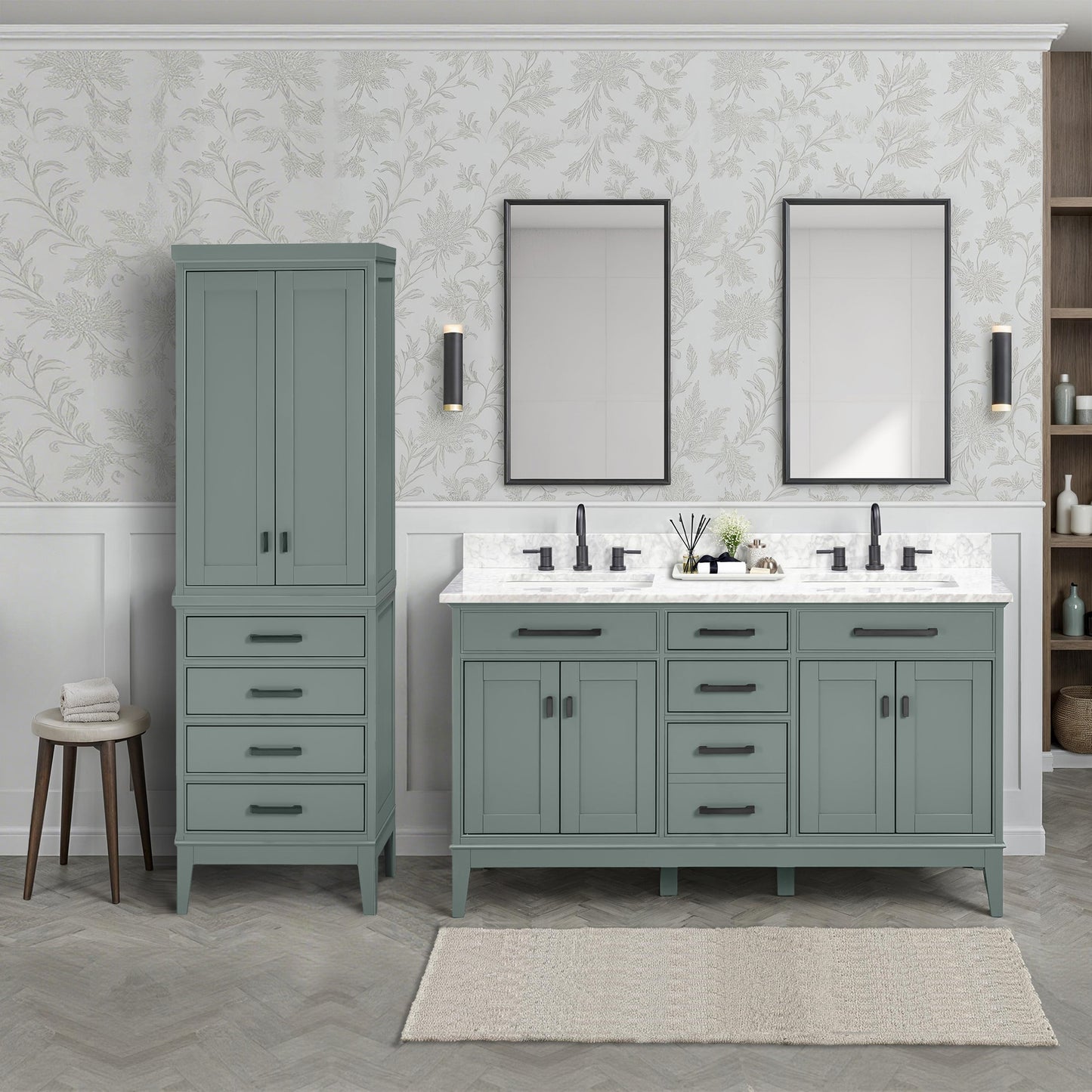 Avanity Madison 24 in. W x 16 in. D x 71.2 in. H White Bathroom Linen Cabinet