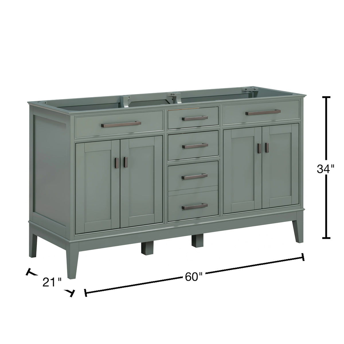 Avanity Madison 60-in Tobacco Bathroom Vanity Cabinet